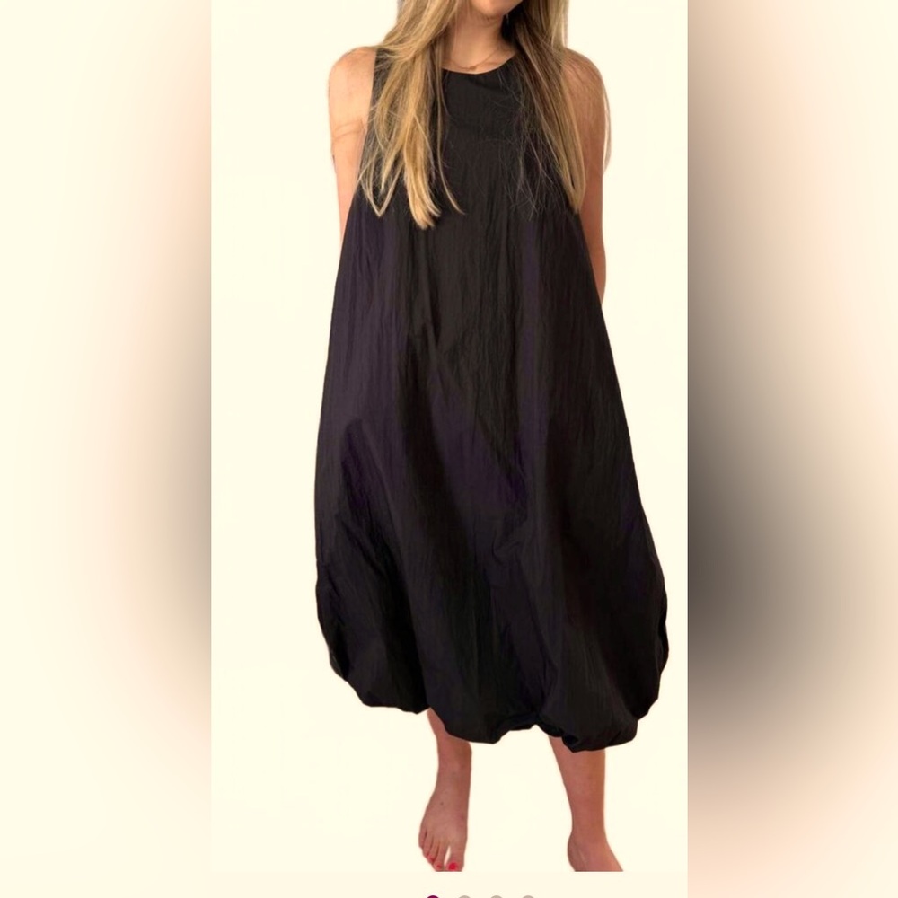 Elegant Black Bubble Hem Dress - PINCH Size Medium